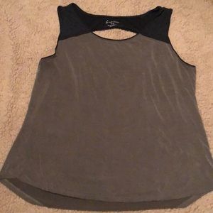 Lane Bryant green and navy tank with cutout back
